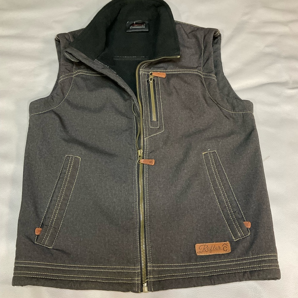 Roper Charcoal Vest with Tan Accents